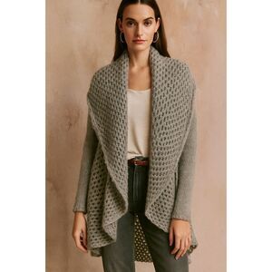 Anthropologie Elsamanda Open Knit Wool and Mohair Blend Cardigan in Gray S NWOT